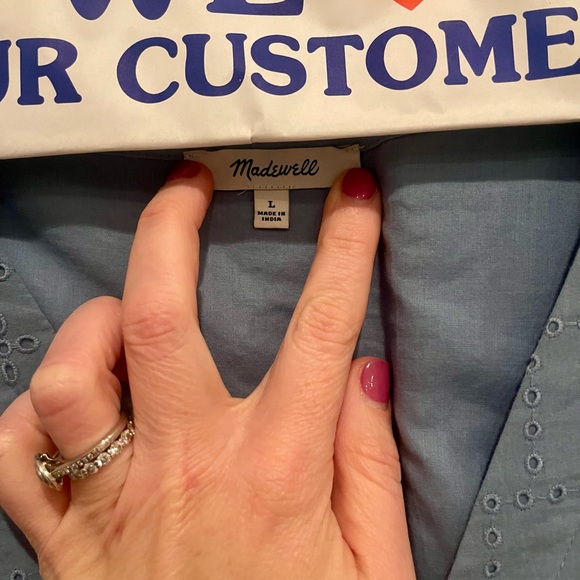 Madewell Button-Front V-Neck Mini Dress - Picture 3 of 6